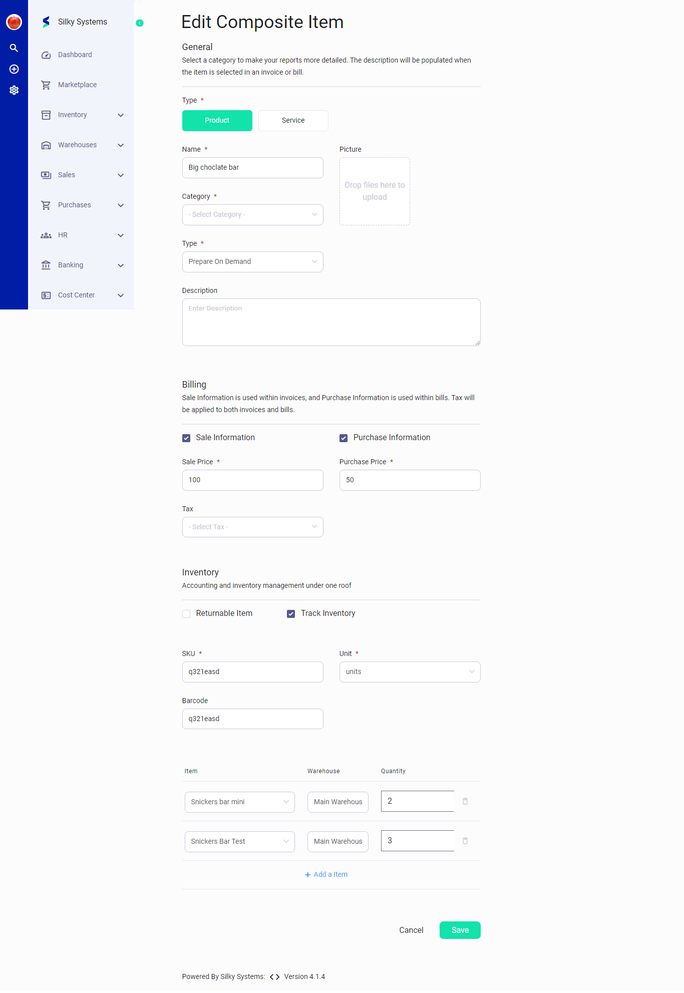 Edit Composite Item Form