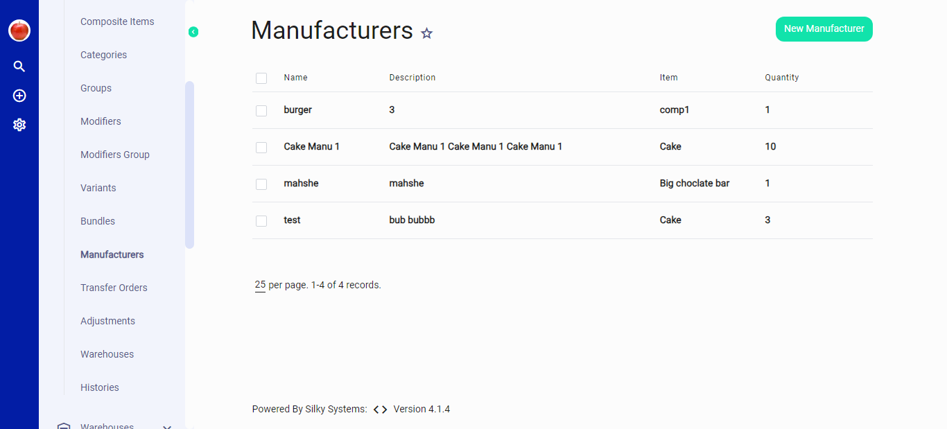 Manufacturers List